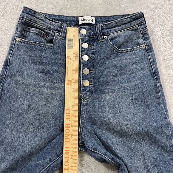 Abound‎ Mom Jeans 27 High Rise Exposed Button Fly Tapered Leg Denim Women's - Picture 7 of 10
